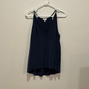 Joie 100% Silk Navy Blue Sleeveless Halter Top in Medium